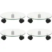 vidaXL Plantenrollers 4 st rond 28 cm gehard glas