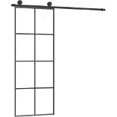vidaXL Schuifdeur met beslag 76x205 cm ESG-glas en aluminium