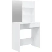 vidaXL Schminktafel met spiegel, hoogglanzwit, 74,5 x 40 x 141 cm