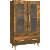 vidaXL Hoge kast 70x31x115 cm bewerkt hout gerookt eikenkleurig