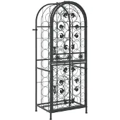 vidaXL Wijnrek voor 41 flessen 45x36x120 cm smeedijzer zwart