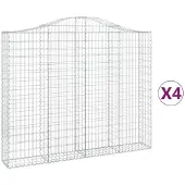 vidaXL Schanskorven 4 st gewelfd 200x30x160/180 cm ijzer