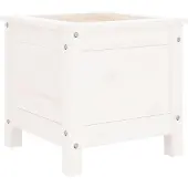vidaXL Plantenbak 40x40x39 cm massief grenenhout wit