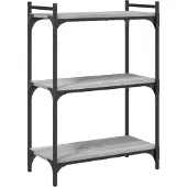 vidaXL Boekenkast 3-laags 60x30x86 cm bewerkt hout grijs sonoma eiken