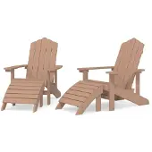 vidaXL Tuinstoelen 2 st Adirondack met voetensteunen HDPE bruin