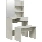 vidaXL Kaptafelset 74,5x40x141 cm betongrijs