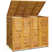 vidaXL Afvalbakberging dubbel 140x89x117 cm massief acaciahout