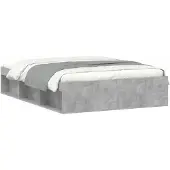 vidaXL Bedframe betongrijs 135x190 cm Double