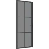vidaXL Binnendeur 83x201,5 cm ESG-glas en aluminium zwart