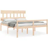 vidaXL Seniorenbed met hoofdbord massief hout 160x200 cm