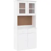 vidaXL Hoge kast ALTA 77x35x165 cm massief grenenhout wit