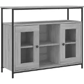 vidaXL Dressoir 100x35x80 cm bewerkt hout grijs sonoma