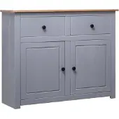 vidaXL Dressoir Panama Range 93x40x80 cm massief grenenhout grijs