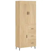 vidaXL Hoge kast 69,5x34x180 cm bewerkt hout sonoma eikenkleurig