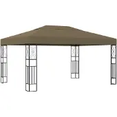 vidaXL Paviljoen, 3x4 meter, taupe kleur, met stoffen bekleding