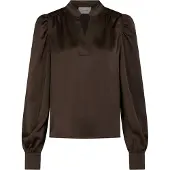 Neo Noir Blouse Rosslyn Heavy Sateen Bruin dames
