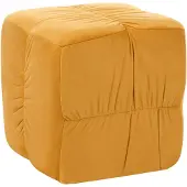Beliani TURLEY - Poef - Mosterdgeel - Fluweel