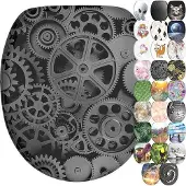Unyqoos Famanu toiletbril met soft-close mechanisme - designs (tandwielen)