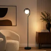 Opviq , moderne staande lamp, zwart, metalen behuizing, E27, 160 cm