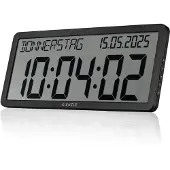 KIENZLE - Radiogestuurde wandklok met datumweergave - Zwart.