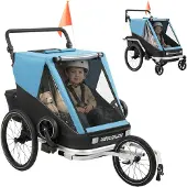 AIYAPLAY Baby Bike Trailer-Stahl, Oxford-Gewebe-148L x 83B x 102H cm-Blau