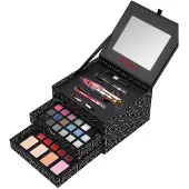 Deborah Milano Women's Makeup Jewel Box Gift Set - Mascara, Eye Pencil, Lipstick, Lip Gloss, Face Powder in Various Finishes and Colors