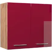 Vicco Hangkast Fame-Line, Bordeauxrode hoogglans/Goudkleurig Eiken, 80 cm