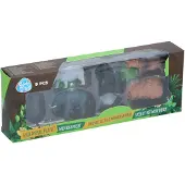 Eddy Toys Wild Animal Playset 9-delig - Speelfigurenset met Wilde Dieren - Kunststof - Meerkleurig - Geschikt vanaf 3 Jaar - Gorilla, Olifant, Neushoorn en Nijlpaard