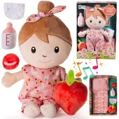 Sarcia.eu Gaja Interactieve knuffelpop, magnetische accessoires, eerste lappenpop, geluid 2+