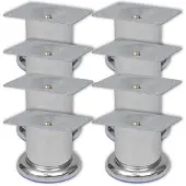 vidaXL Bankpoten rond 8 st 60 mm chroomkleurig