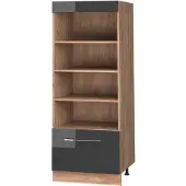 Vicco Keukenrek Fame-Line, Antraciet Hoogglans/Goudkleurig Eiken, 60 cm