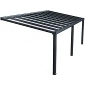 Canopia Palram | Aanleunende Pergola Stockholm Met Dakzonwering Grijs 340x740cm