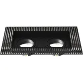 LEDVION – Trimless LED Inbouwspot Dubbelarmatuur 130x130mm – Zwart – Dimbaar – Kantelbaar – GU10 – IP20