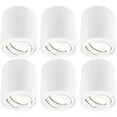 LEDVION - 6X LED Opbouwspot - Dimbaar - 5W - 2700K - Wit