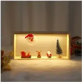 Semoic Kerstnachtlampje, LED Kerstman, Decoraties, Presentatiestandaard, Kerstboomdecoratiestandaard A