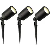 LEDVION - 3X LED Prikspots - 2700K - Zwart - 5W - IP65