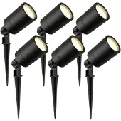 LEDVION - 6X LED Prikspots - 2700K - Zwart - 5W - IP65
