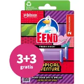 Wc Eend 3+3 gratis: Fresh Discs Duo Navulling Tropical Adventure 72 ml