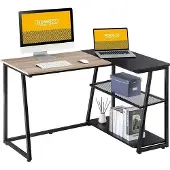 Famanu bureau, L-vormig – groot werkblad met 2 planken