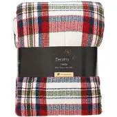 Kaemingk Kerstkleed geruit | wit/rood | 170x130cm