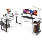 Famanu bureau met opbergruimte - L-vormig - Wit - 148x120 cm