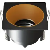 LEDVION – LED Inbouwspot Vierkant 81x81mm – Zwart / Goud – Dimbaar – Kantelbaar – GU10 – IP20