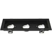 LEDVION – LED Inbouwspot Triple Rechthoek 270x100mm – Zwart – Dimbaar – Kantelbaar – GU10 – IP20