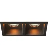 LEDVION – LED Inbouwspot Dubbel Vierkant 162x150x175mm – Zwart – Dimbaar – GU10 – 2700K – 3W – IP20