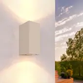LEDVION - Wandlamp Buiten Cube, Beige, GU10 Fitting