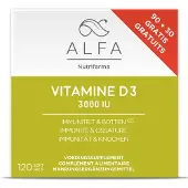 Nutrifarma Alfa Vitamine D3 3000 IE 120 St Zachte capsules