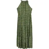 Trendyol Dames Groen Paisley Maxi Mouwloos Casual A-lijn Grote maten Jurk