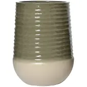 Kaemingk Plantenvaas Jamie L geribd Groen-wit Ø 53 x 69.5 cm