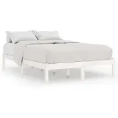 vidaXL Massief houten bed, wit, 180x200 cm
