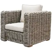 AVH-Collectie Nissah lounge tuinstoel naturel rotan off-white kussens